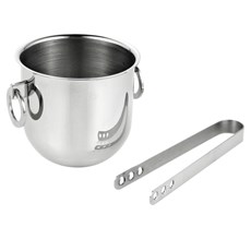 Imagem de BALDE BOTTEGA INOX PARA GELO COM PINÇA 1,1L 12X10CM RIVA - Rsn Metais Ltda