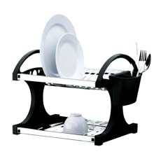 Imagem de ESCORREDOR PARA 16 PRATOS COM LATERAIS EM PP PRETO - Brinox Metalurgica Sa