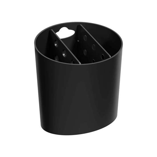 Imagem ESCORREDOR OVAL BASIC PARA TALHERES EM POLIPROPILENO PRETO 14X14X13 CM - COZA