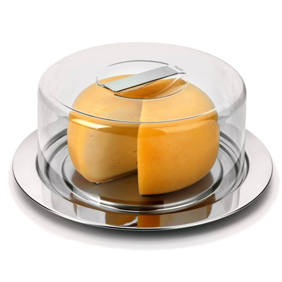 Imagem PRATO PARA QUEIJO/BOLO VISION EM AÇO INOX 10X26X26 CM - FORMA UTILIDADES