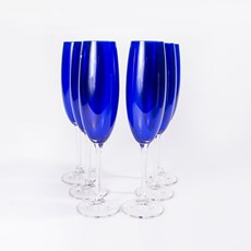 Imagem de JOGO COM 6 TAÇAS PARA CHAMPAGNE CRISTAL ECOLÓGICO 220ML GASTRO COBAULT BOHEMIA - Full Fit Industria Importacao E Comercio Ltda