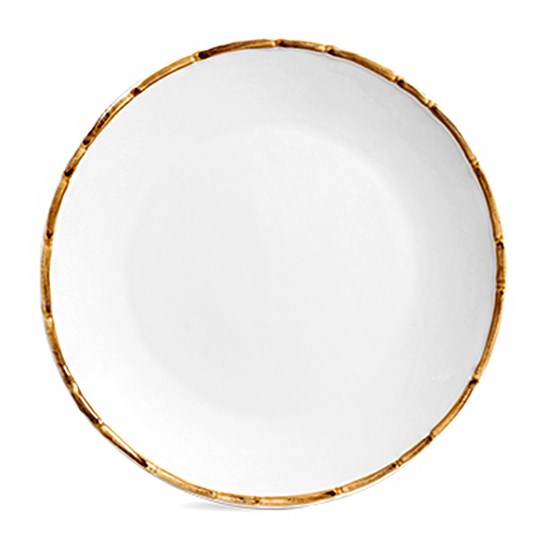 Imagem SUPLAT BRANCO DECORATIVO COM BORDA FORMATO BAMBÚ EM CERÂMICA - SCALLA CERÂMICA