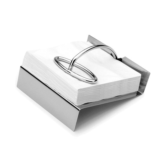 Imagem PORTA GUARDANAPO GLOSS EM AÇO INOX COM SUPORTE 13CM - FORMA UTILIDADES
