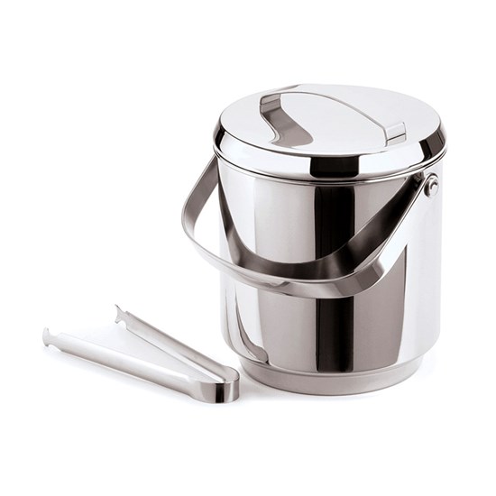 Imagem BALDE TÉRMICO PARA GELO EM AÇO INOX COM TAMPA ALÇA E PINÇA ICE 2,3L - FORMA UTILIDADES 