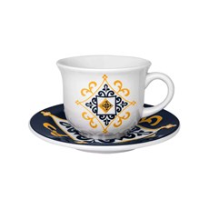 Imagem de XICARÁ DE CHÁ 200ML COM PIRES FLOREAL SÃO LUÍS OXFORD PORCELANAS - Oxford Porcelanas S-A