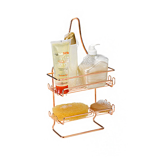 Imagem PORTA SHAMPOO DUPLO DE PENDURAR PREMIUM 42,5CM ROSE GOLD