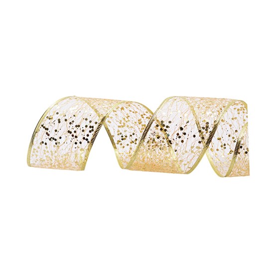 Imagem FITA NATALINA GLITTER DOURADO 6,3CM 48163 GRILLO