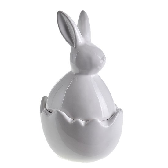 Imagem PORTA OBJETO COELHO E OVO CERÂMICA BRANCO 24CM 49448 GRILLO