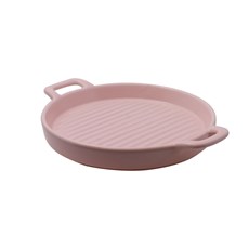 Imagem de BANDEJA REDONDA ROSA DECORATIVO 24CM HOMEDESIGN - Home Design Comercio, Importacao E Exportacao - Eireli