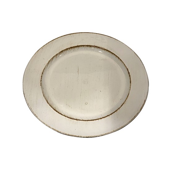 Imagem CJ 6 SOUSPLATS PATINADO DE PLASTICO OPALA BRANCO 25CM X 25CM LYOR