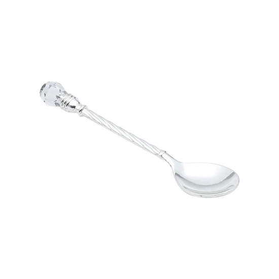 Imagem CONJUNTO 6 COLHERES PARA CAFÉ DE ZAMAC SILVER PLATED CRISTAL 