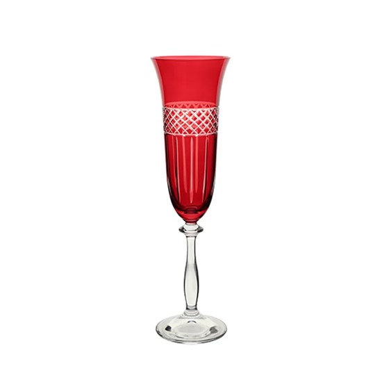 Imagem TAÇA PARA CHAMPANHE EM CRISTAL BOHEMIA ANGELA 190ML VERMELHO