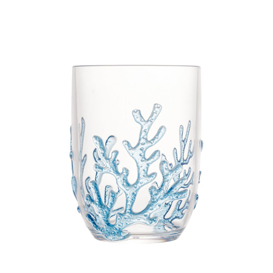 Imagem CONJUNTO 6 COPOS BAIXOS ACRILICO CORAL AZUL 465ML