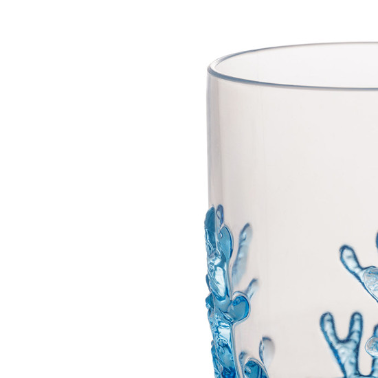 Imagem CONJUNTO 6 COPOS BAIXOS ACRILICO CORAL AZUL 465ML