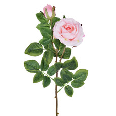 Imagem de HASTE DECORATIVA DE ROSA LAVANDA COM UM BOTÃO EM PLÁSTICO MOLDÁVEL 63X15CM - GRILLO - Grillo Ltda