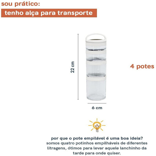 Imagem MINI POTES EMPILHAVEIS PARA LANCHE - OIKOS 