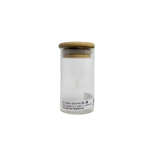 Imagem POTE HERMETICO BORO.COM TAMPA BAMBU 110ML