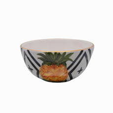 Imagem de BOWL ORNAMENTAL PEQUENO TROPICAL 15X7,5CM GRÁFICO ABACAXI - Caminho Da Serra Decoraçoes Ltda