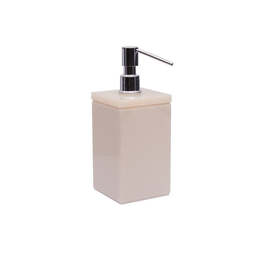 Imagem PORTA SABONETE LÍQUEIDO PLUS COR TRAVERTINO LATÃO EM ACRÍLICO - DECOR ACRÍLICOS