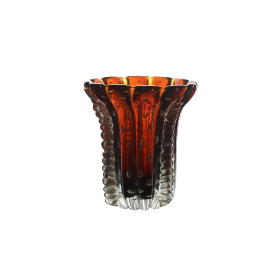 Imagem VASO VITTORIA P AMBAR ESCURO - CRISTAIS MURANESE 