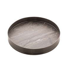 Imagem de BANDEJA REDONDA ESCOVADA FUNDO COSMOS MATT BLACK 31X31X4,5CM  - Rojemac Impotacao E Exportacao Ltda