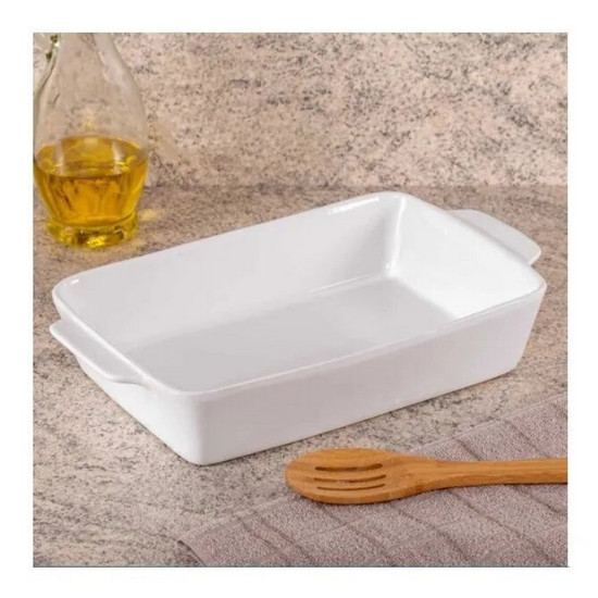 Imagem TRAVESSA PORCELANA COM ALÇA BASIC BRANCO 29X16X5 CM LYOR