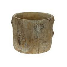 Imagem de VASO DECORATIVO DE CIMENTO TRONCO 18X15CM COR MARROM  - Rojemac Impotacao E Exportacao Ltda