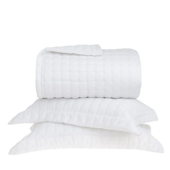 Imagem KIT COLCHA SUPER KING BUDDEMEYER LUXUS POIS BRANCO 3 PEÇAS