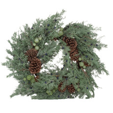 Imagem de GUIRLANDA FRUTAS E PINHAS VERDE E MARROM 70CM- CROMUS  - Cromus Embalagens Ind. E Com. Ltda