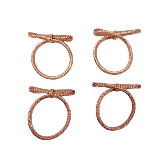 Imagem CONJUNTO 4 ANEIS PARA GUARDANAPOS METAL LACO ROSE 5,5X2CM