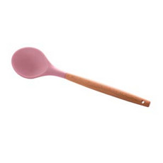 Imagem de COLHER DE SILICONE COM CABO DE BAMBU CHARMY ROSA 31,5CM - LYOR  - Coliseu Presentes Ltda