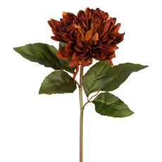 Imagem de HASTE DECORATIVA DE DÁLIA COR CANELA OUTONADA EM PLÁSTICO MOLDÁVEL 60X20 CM - GRILLO - Grillo Ltda