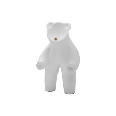 Imagem de ESCULTURA URSO MINIMALISTA  EM RESINA COR BRANCO E DOURADO 30X20X10CM - LUCATTI  - Lucatti Artes E Decoracoes Ltda