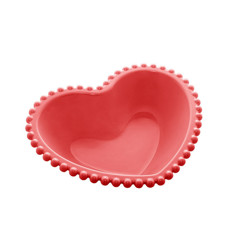 Imagem de SALADEIRA DE PORCELANA CORAÇÃO BEADS VERMELHO 18CM X 15CM X 5CM - BON GOURMET  - Rojemac Impotacao E Exportacao Ltda