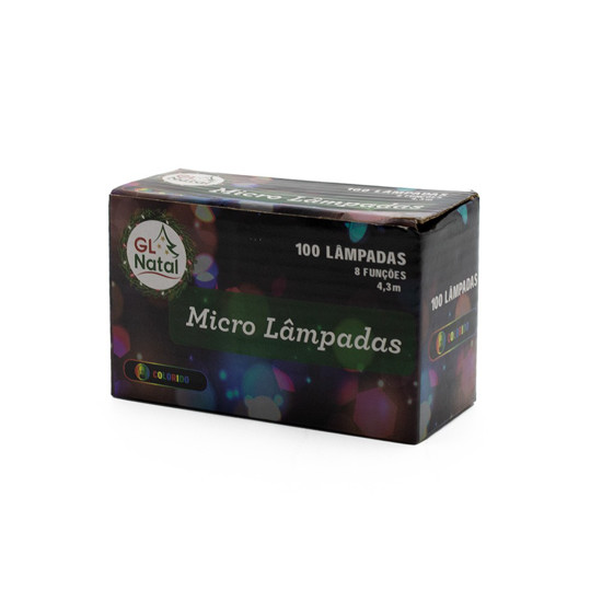 Imagem MICRO PISCA PISCA 100 LEDS COM 8 FUNÇÕES 4,3M COLORIDO - GRILLO 48083
