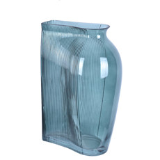 Imagem de VASO DECORATIVO EM VIDRO COR AZUL 14X20X30CM - GRILLO 53069 - Grillo Ltda