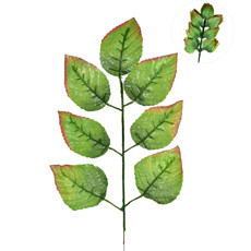 Imagem de HASTE FOLHA ROSEIRA GA X7 C12 VERDE MARRON 17X17X45CM - GRILLO 20250 - Grillo Ltda