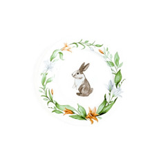 Imagem de PRATO DE PORCELANA COM COELHO E FLORES 27CM - TOK DA CASA  - Store Mania Comercio E Importacao Ltda