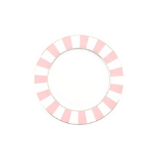 Imagem de PRATO RASO DE PORCELANA COR BRANCO E ROSA 27CM - TOK DA CASA  - Store Mania Comercio E Importacao Ltda