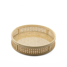 Imagem de BANDEJA EM RATTAN REDONDA P 35X35X8CM - LUCATTI  - Lucatti Artes E Decoracoes Ltda
