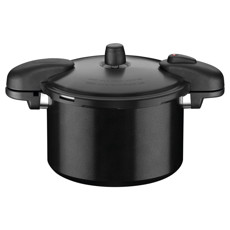 Imagem de PANELA DE PRESSÃO TRAMONTINA VALÊNCIA BLACK EM ALUMÍNIO COM REVESTIMENTO CERÂMICO PRETO 24 CM 7 L - Tramontina Nordeste S A