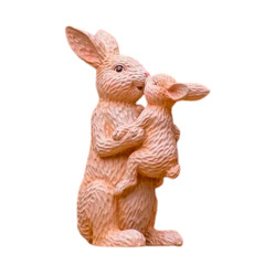 Imagem de COELHO SANTIS COM IRMAOZINHO  LINHA FLORES 24X8CM DE RESINA - PORTLAND  - Portland Importadora Eireli