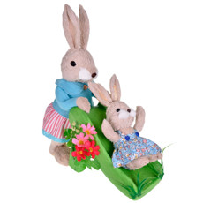Imagem de COELHO DE PASCOA NO ESCORREGA COM FILHOTE 11X29X33CM - GRILLO 50654 - Grillo Ltda