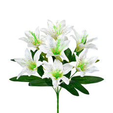 Imagem de BUQUÊ DECORATIVO DE LÍRIO CREME EM PLÁSTICO MOLDÁVEL 35X10 CM - GRILLO - Grillo Ltda