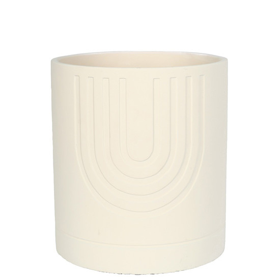 Imagem CACHEPOT EM CIMENTO COR OFF WHITE 22X22X24CM- GRILLO 53160