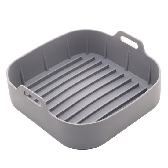 Imagem FORMA QUADRADA DE SILICONE CINZA PARA AIR FRYER 20CM X 7CM - LYOR