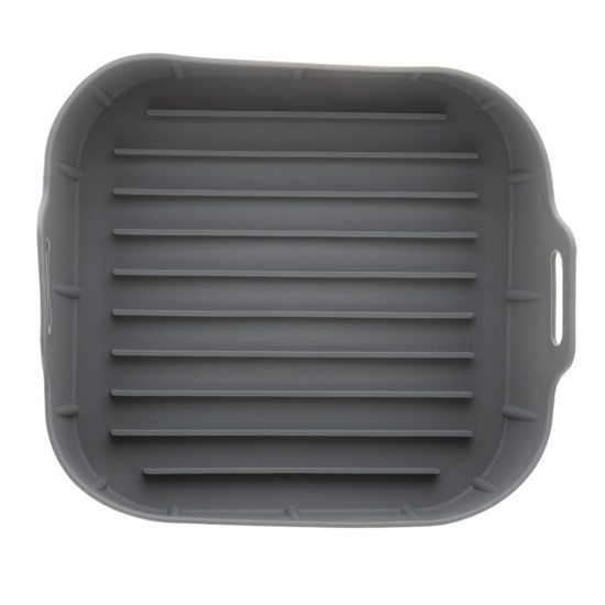 Imagem FORMA QUADRADA DE SILICONE CINZA PARA AIR FRYER 20CM X 7CM - LYOR