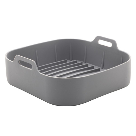 Imagem FORMA QUADRADA DE SILICONE CINZA PARA AIR FRYER 20CM X 7CM - LYOR