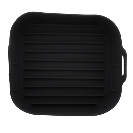 Imagem FORMA QUADRADA DE SILICONE PARA AIR FRYER PRETA 20CM X 7CM - LYOR