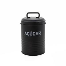 Imagem de POTE PARA AÇUCAR COR PRETO EM METAL 12X12X19CM - WINTH  - Winth Comercio De Artigos Para Presentes Ltda